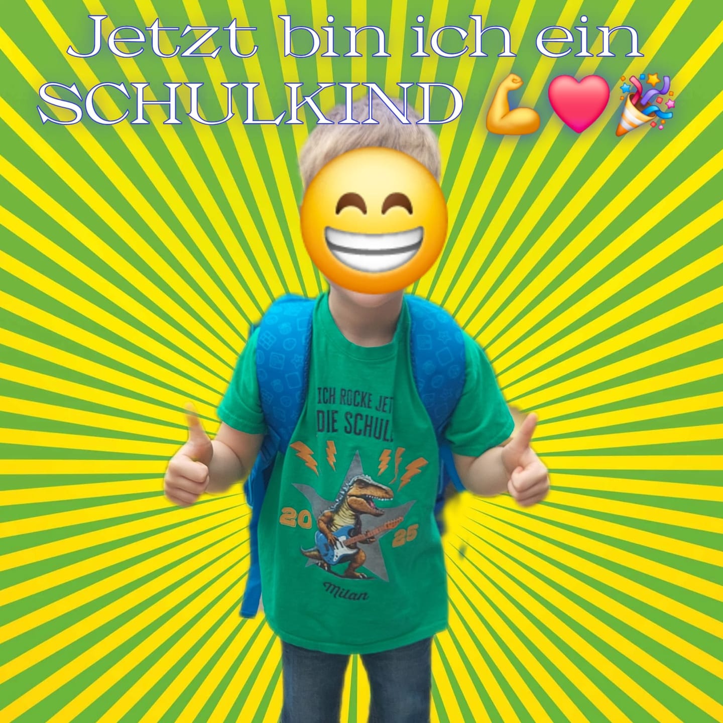 Customer photo review of Schule rocken - Personalisiertes Kinder T-Shirt