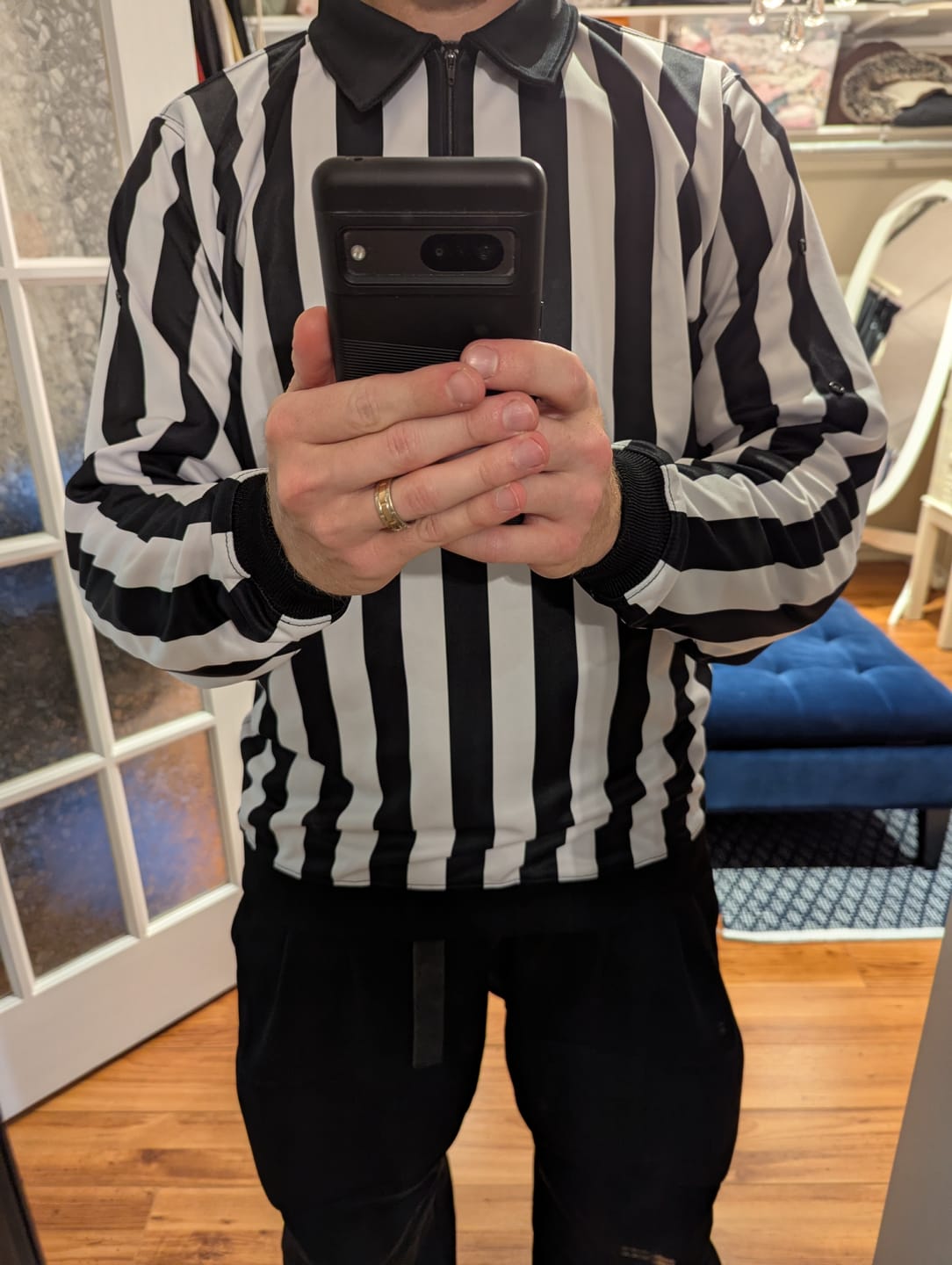 Customer photo review of ZL-PRO HOCKEY REFEREE JERSEY WITH SNAPS - LINESMAN
