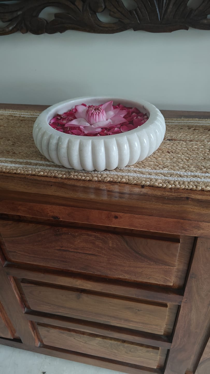 Customer photo review of Marble Urli White - Handicraft Bazaar