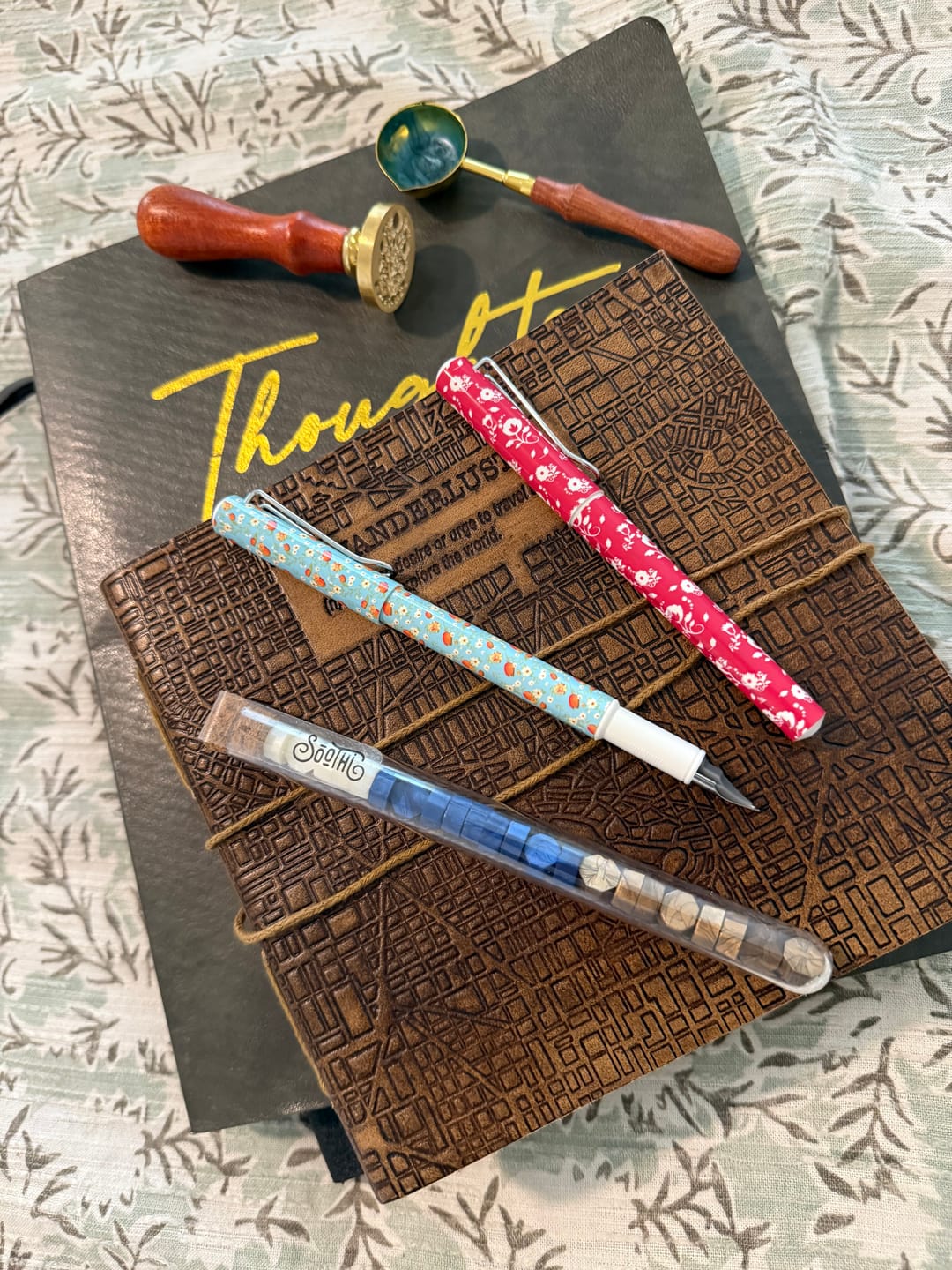 Customer photo review of Wanderlust 7x7 Artist Handmade Leather Journal
