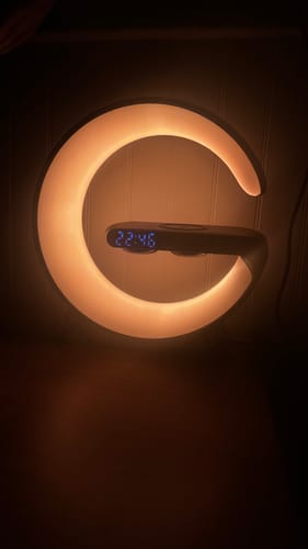 Customer photo review of LitLamp™ 4-in-1 Alarm Clock, Mood Light, Speaker & Wireless Charger