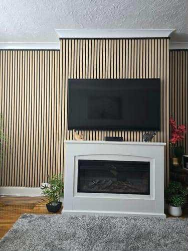 Customer photo review of Natural Oak Wall Panel | Luxury 3-Sided Wood Veneer