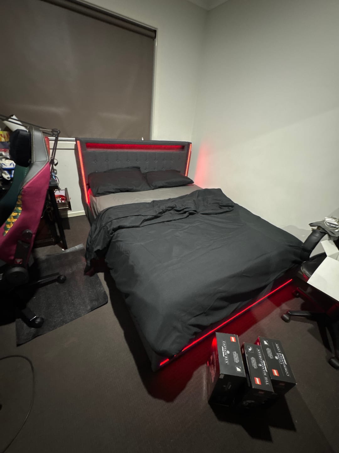 Customer photo review of Queen Bed Frame with Storage Drawers LED Lights & USB
