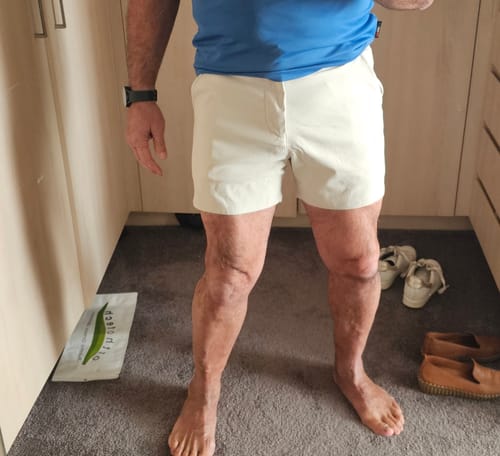 Customer photo review of Ultra-Stretch 5" Chino Shorts - Cream
