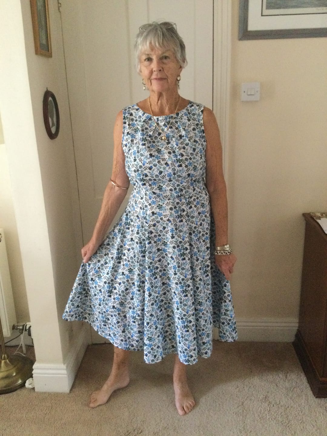 Customer photo review of Delicate Flowers and Leaves Cotton Poplin Fabric