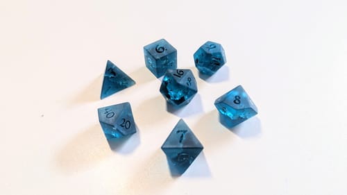 Customer photo review of Glaswürfel Frosted Lightning Blue