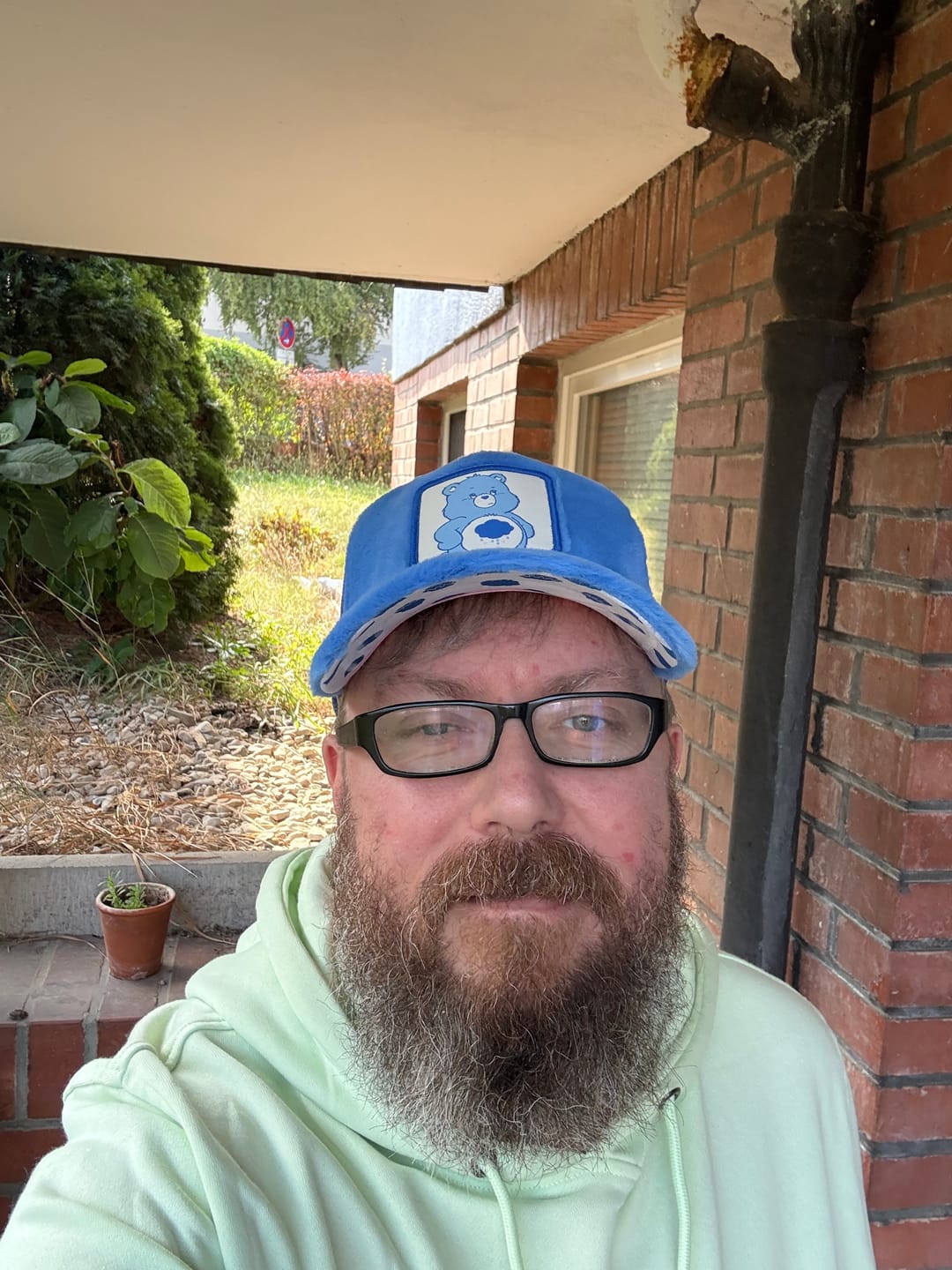 Customer photo review of OVERLORD X Care Bears:  Grumpy Bear Trucker Cap