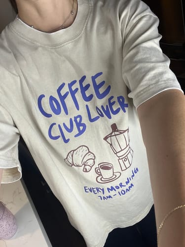 Customer photo review of Coffee Club Lover Unisex Tee