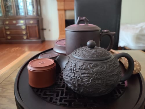 Customer photo review of Yixing Black Clay Dragon Teapot
