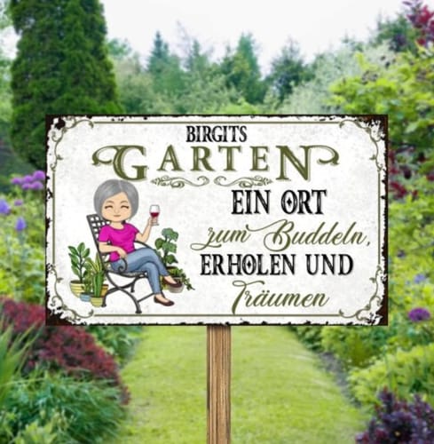 Customer photo review of Personalisiertes Gartenschild mit Namen Anpassbar
