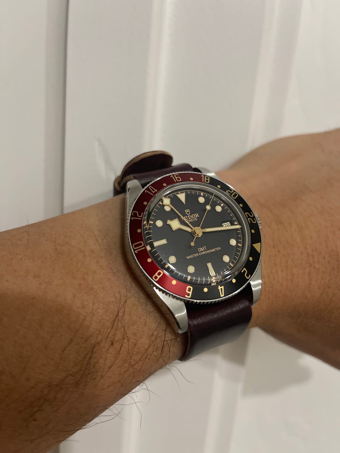 Customer photo review of Safari Shell Cordovan Single-Pass Strap - NEW