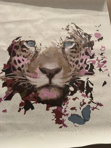 Customer photo review of Paint by Numbers Kit-Leopard Head in Flowers