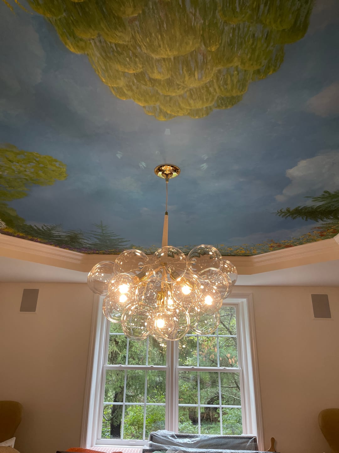 Customer photo review of Modern Clear Glass Bubble Cluster Chandelier