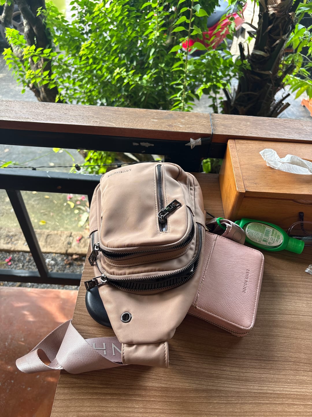 Customer photo review of Boyd Nylon Sling Bag - Mocha