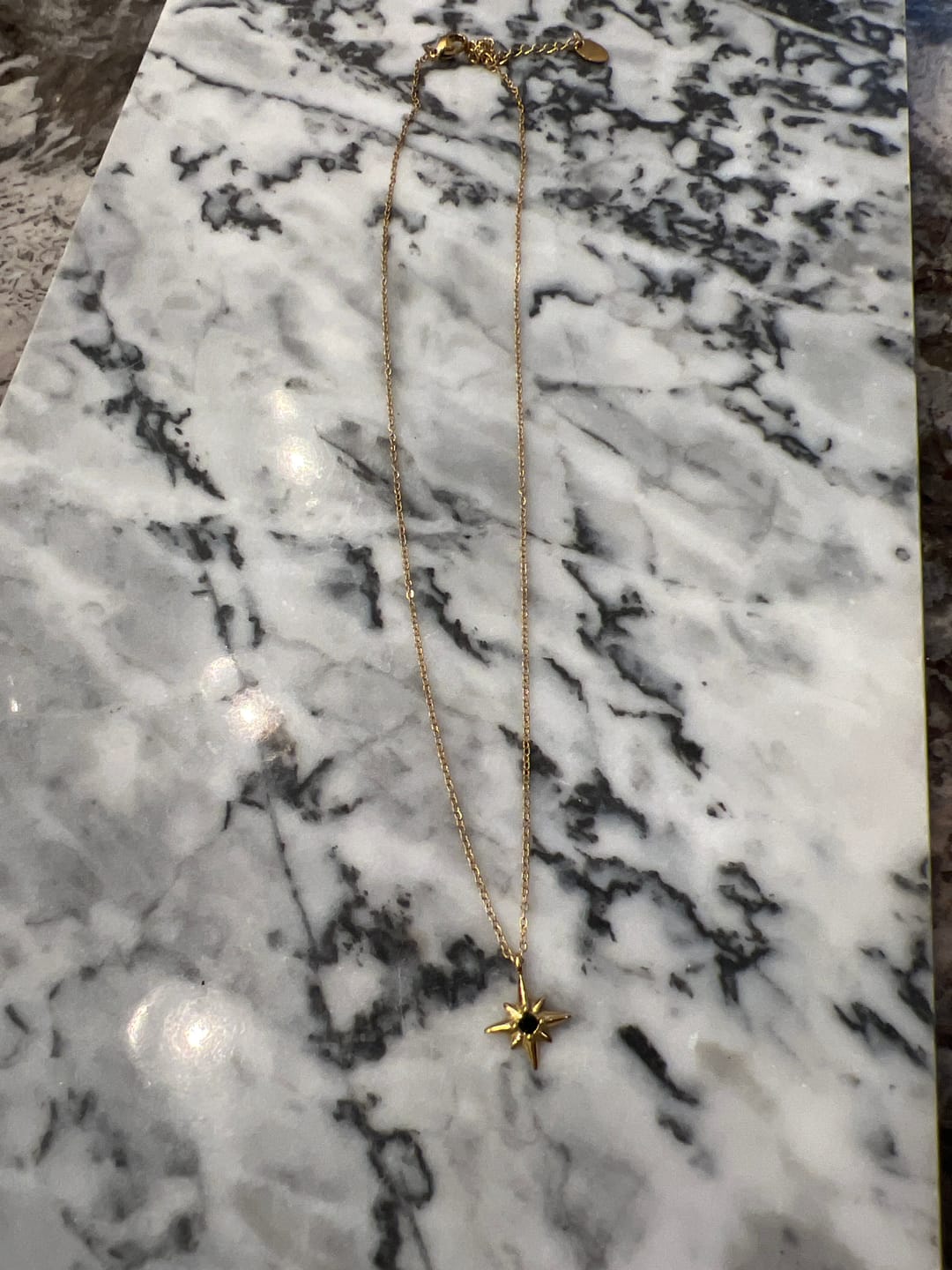 Customer photo review of Guiding Star Emerald Crystal Necklace
