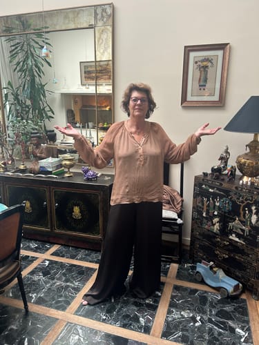 Customer photo review of Jade Sheer Top | Tan