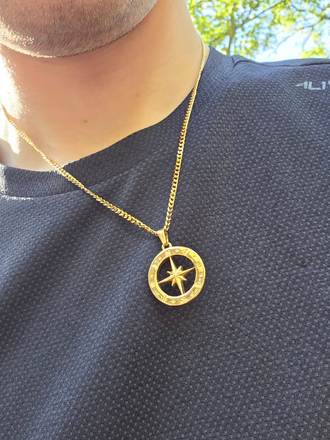 Customer photo review of North Star Necklace - Gold