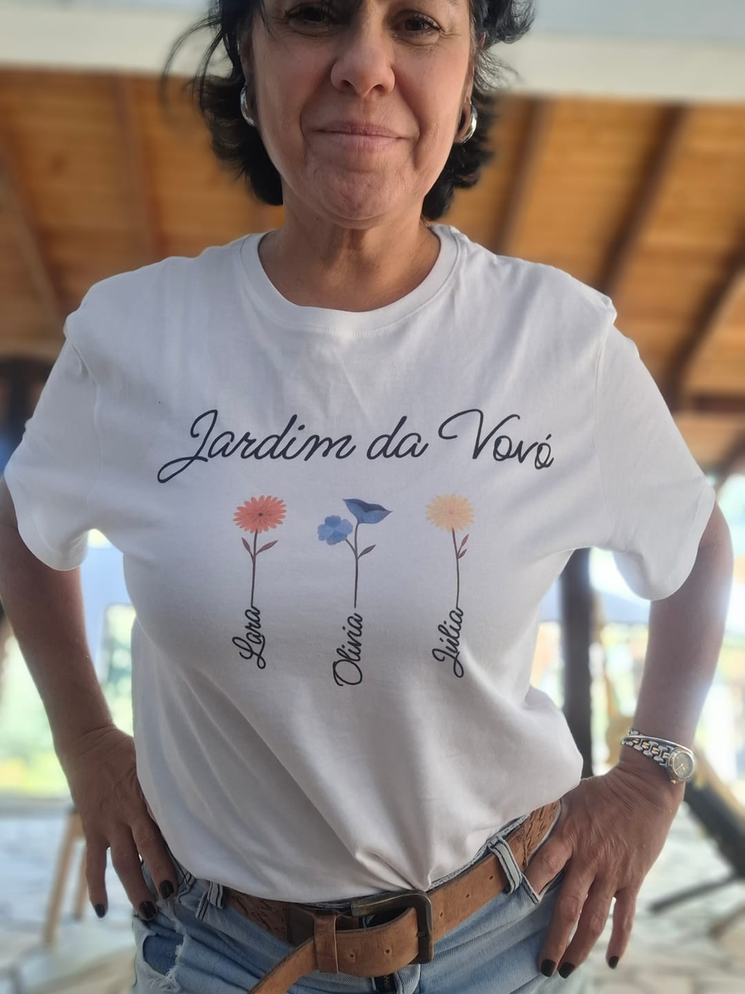 Customer photo review of Camiseta Personalizada Jardim da Vovó - BRANCA - Algodão 100%