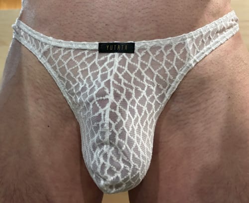 Customer photo review of Men's Breathable Mesh Thongs
