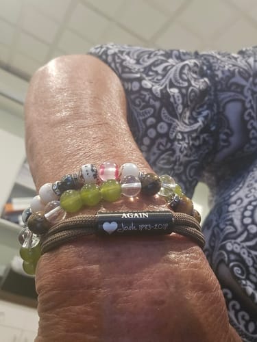 Customer photo review of Custom In Loving Memory Bracelet "I Will Carry You With Me" Personalized Engraved Memorial Bracelet