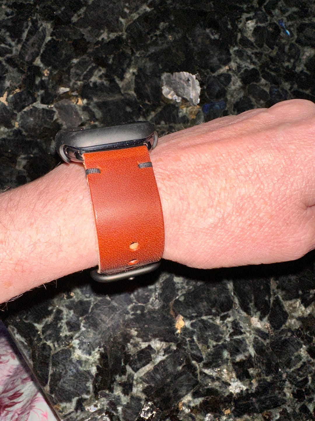 Customer photo review of Horween Chestnut Dublin | Black Thread