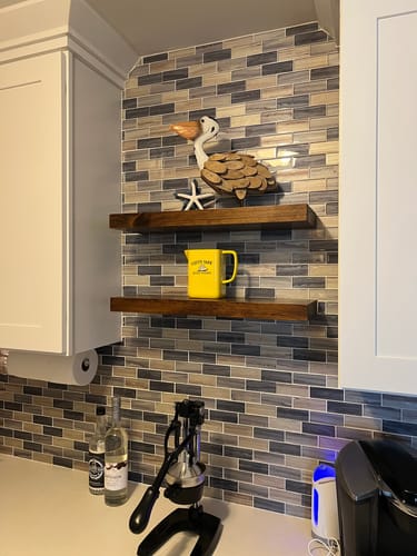 Customer photo review of Rustic Floating Shelves