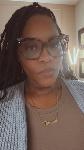 Customer photo review of Cursive Name Necklace