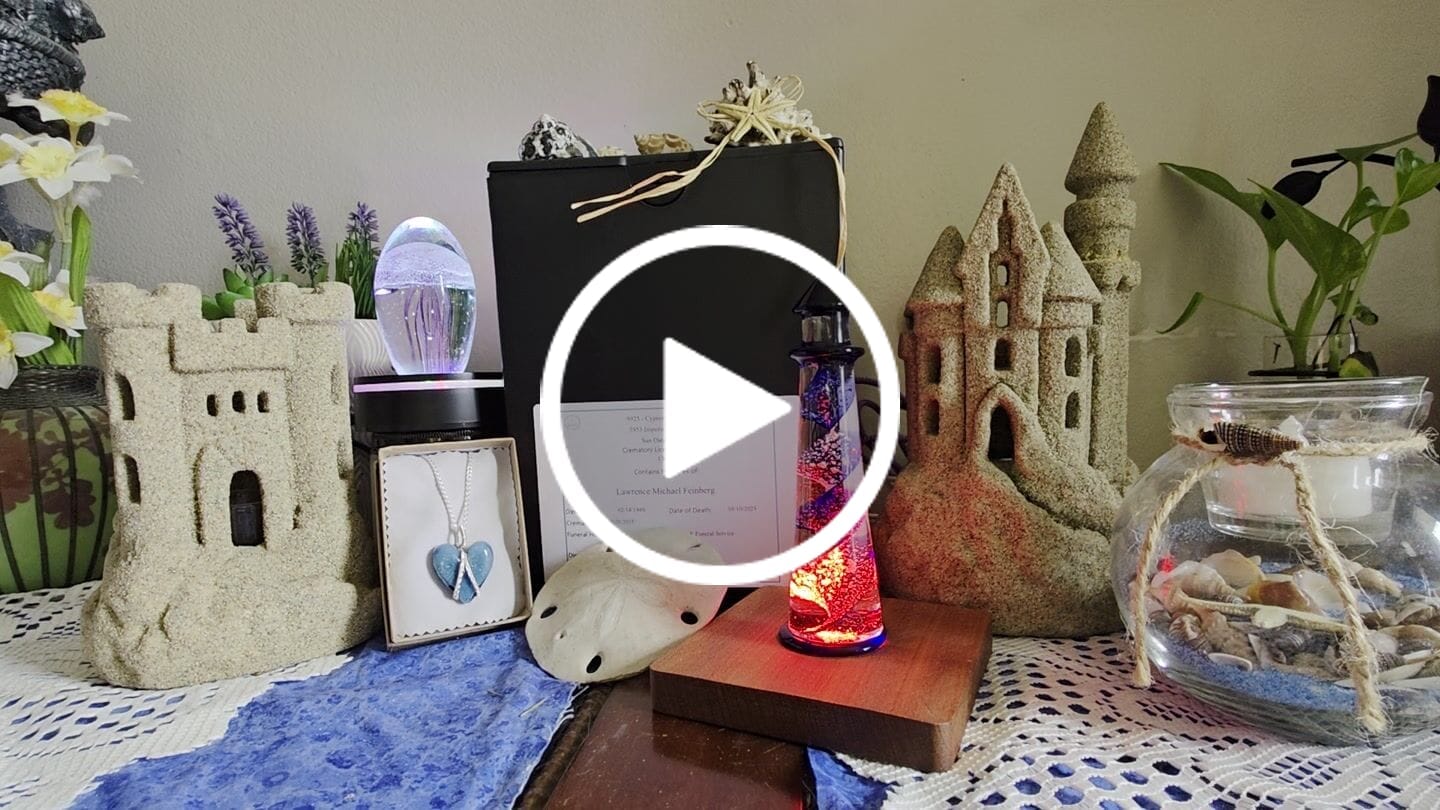 Customer video review of Memorial Glass Lighthouse with Cremation Ashes