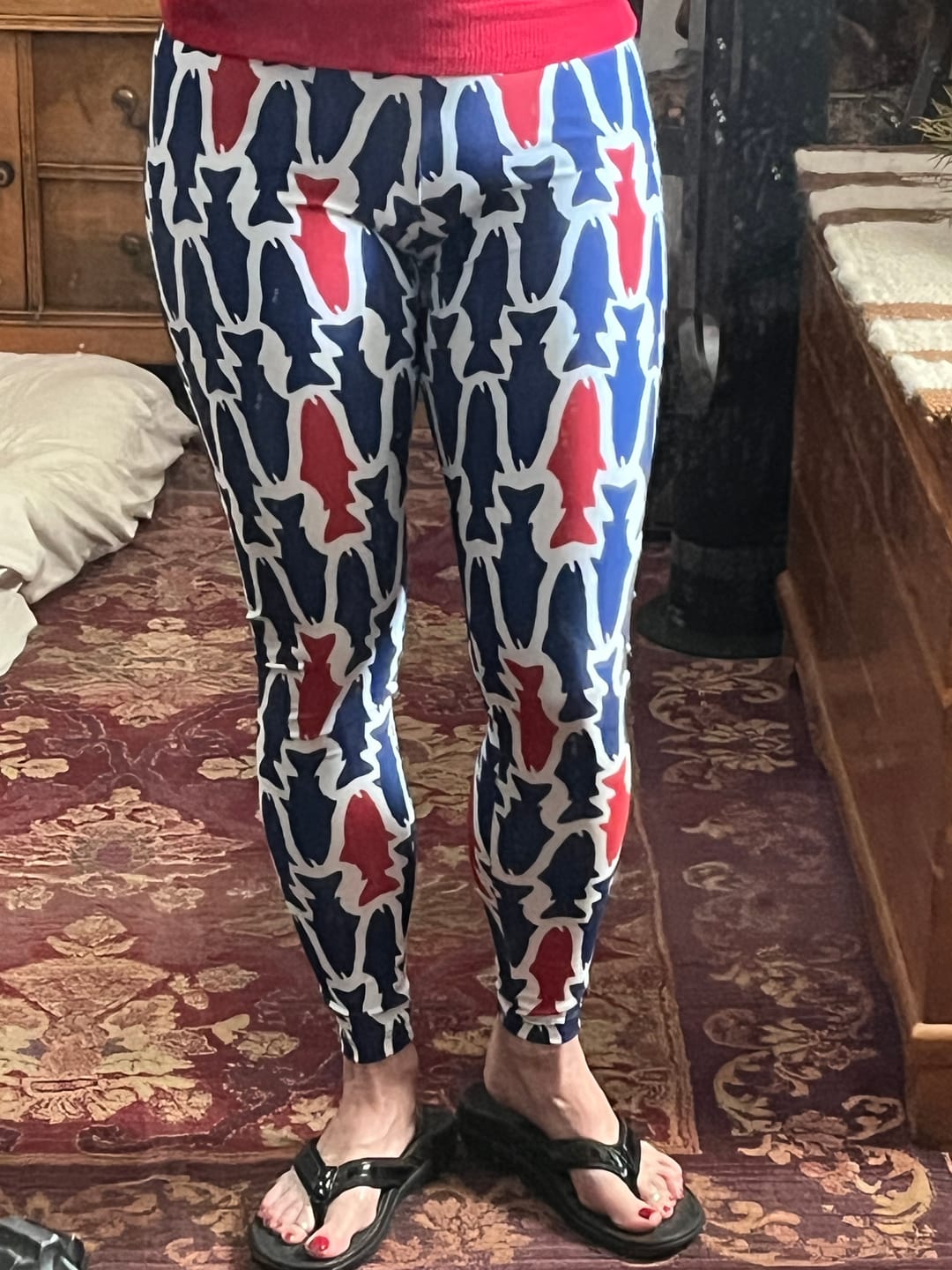 Customer photo review of Red White Blue Fish Signature Leggings