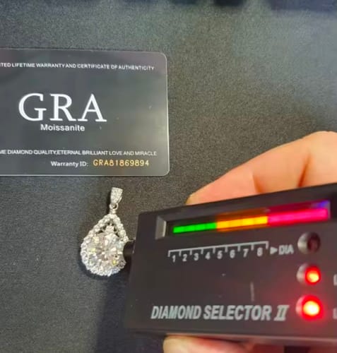 Customer photo review of Monica Moissanite Silver Necklace Pendant