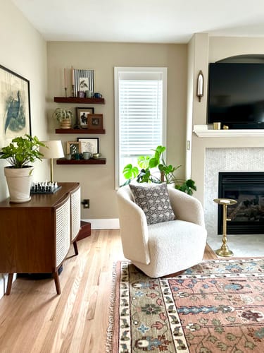 Customer photo review of Pink, Olive and Beige Traditional Vintage Heriz Serapi Wool Rug