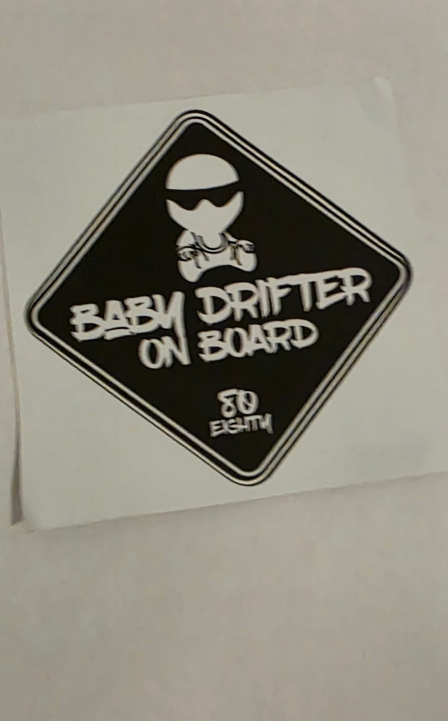 Customer photo review of 80Eighty® Baby On Board Sticker