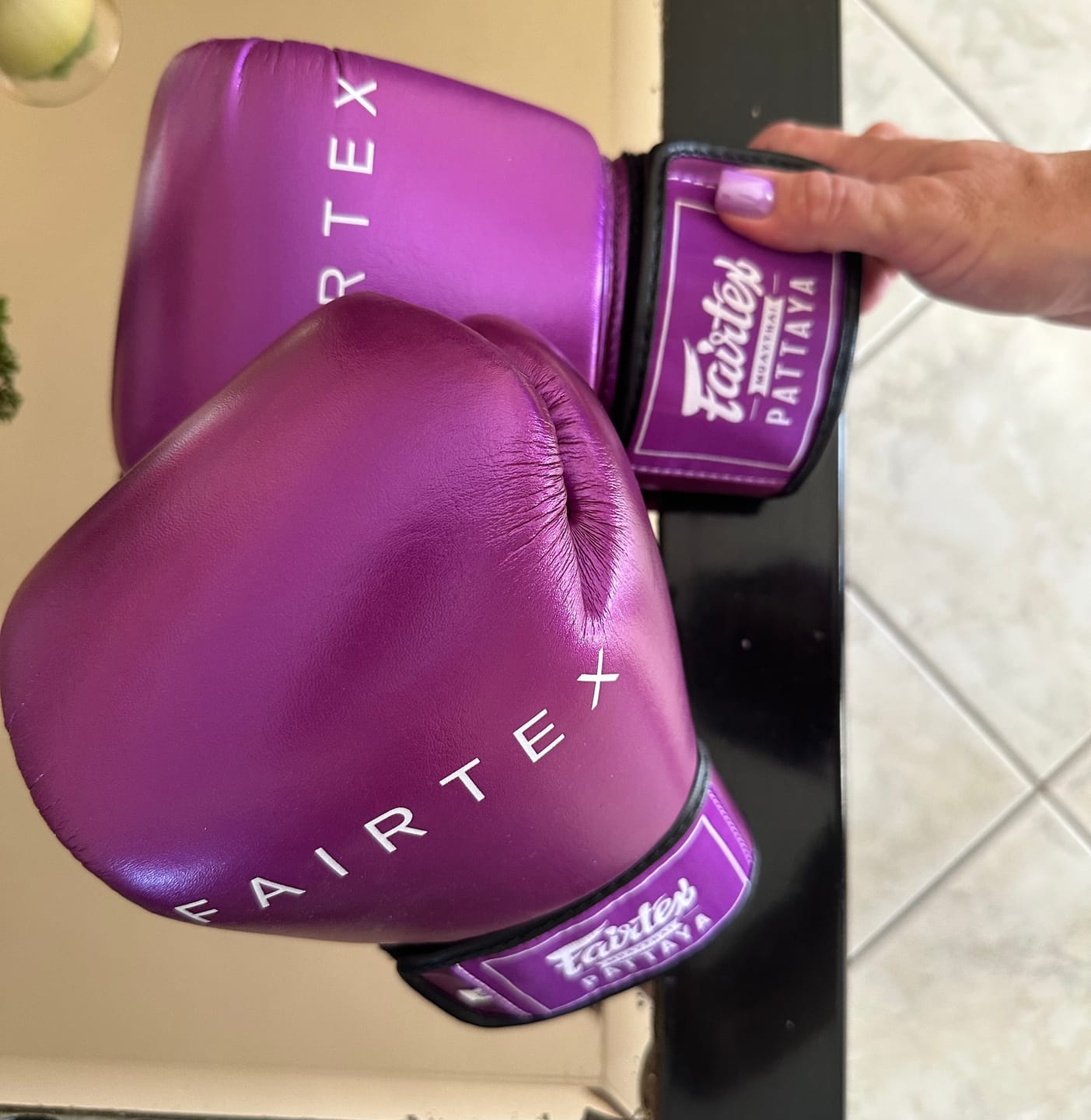 Customer photo review of Fairtex BGV22 Metallic Purple Boxing Gloves