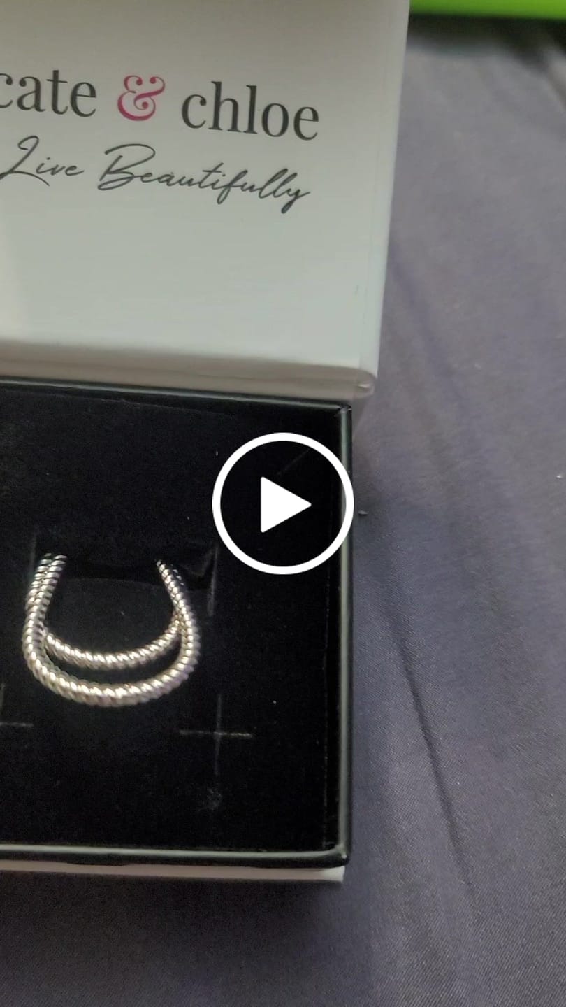 Customer video review of Angelica 18k White Gold Plated 45mm Twisted U-Shaped Hoop Earrings