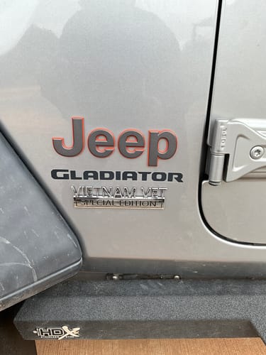 Customer photo review of Vietnam Vet Special Edition Metal Car Badge
