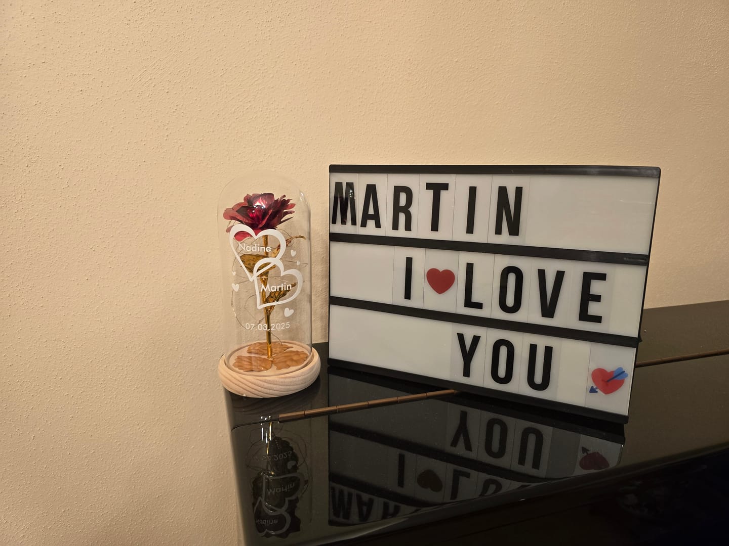 Customer photo review of Ich liebe dich - Paar-Goldene Rose
