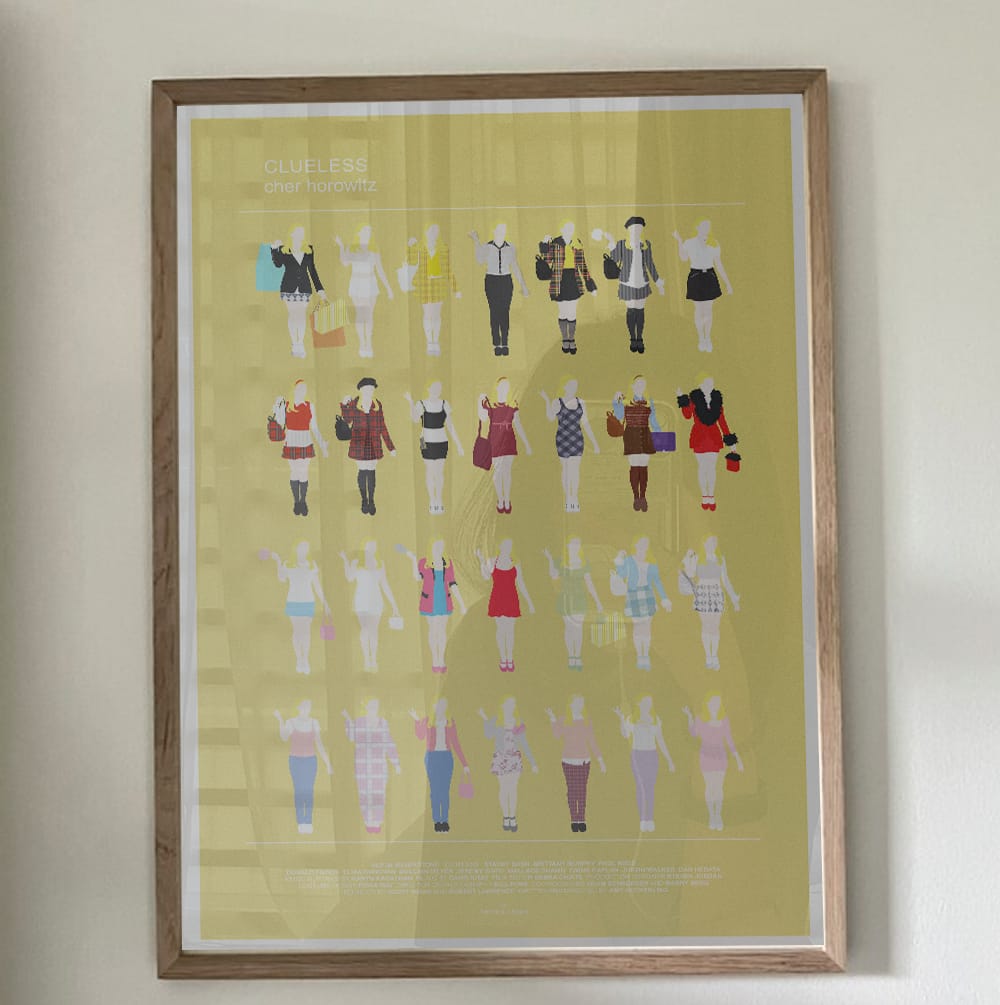 Customer photo review of Clueless minimalist fashion illustration, Cher Horowitz poster