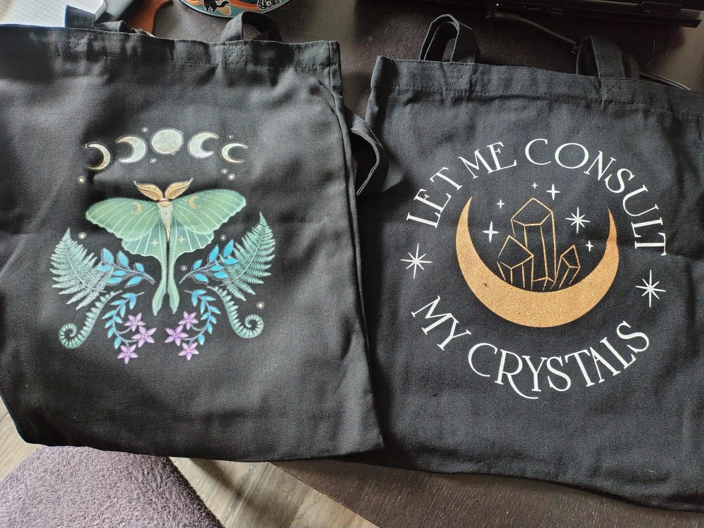 Customer photo review of Mondmotte Tote Bag – Mystische Tasche mit Mondmotiv