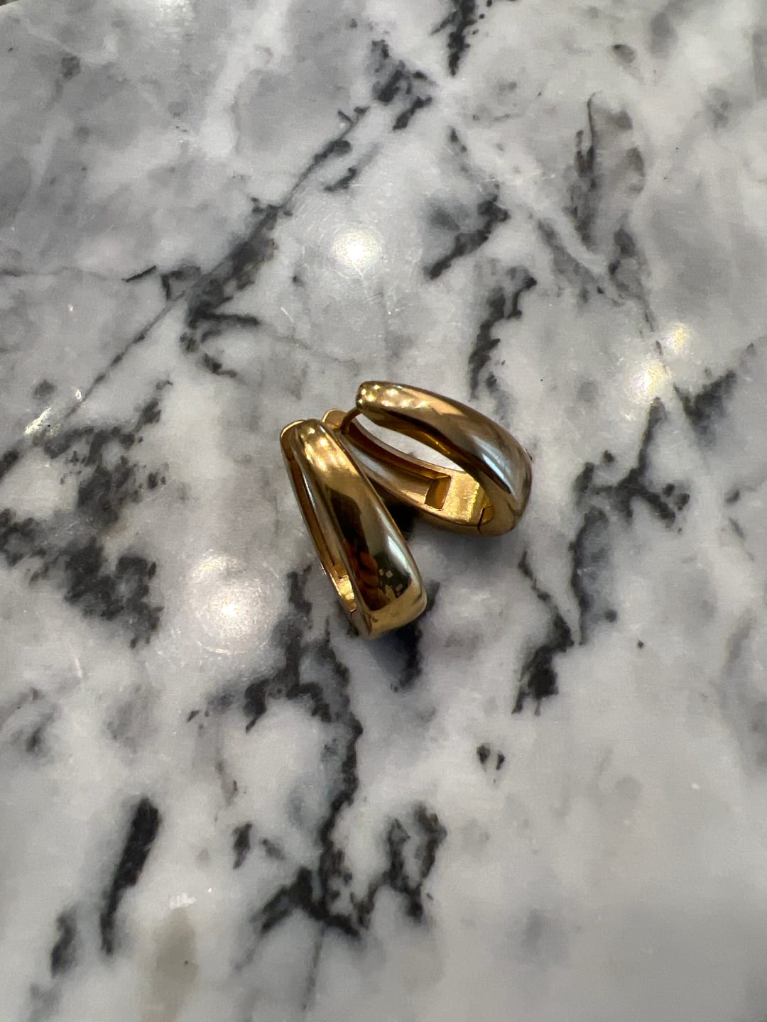 Customer photo review of Valentina Gold Hoop Earrings
