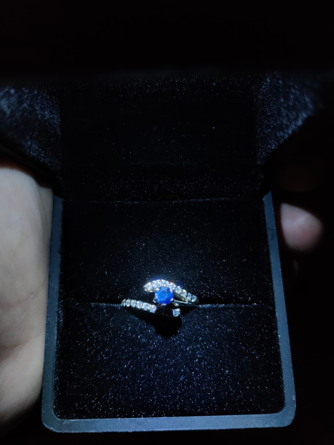 Customer photo review of INFINITY KNOT SAPPHIRE RING