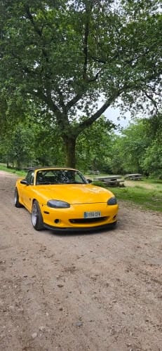 Customer photo review of Mallcas™ Glossy Sunflower Yellow Vinyl Wrap (PET Liner)