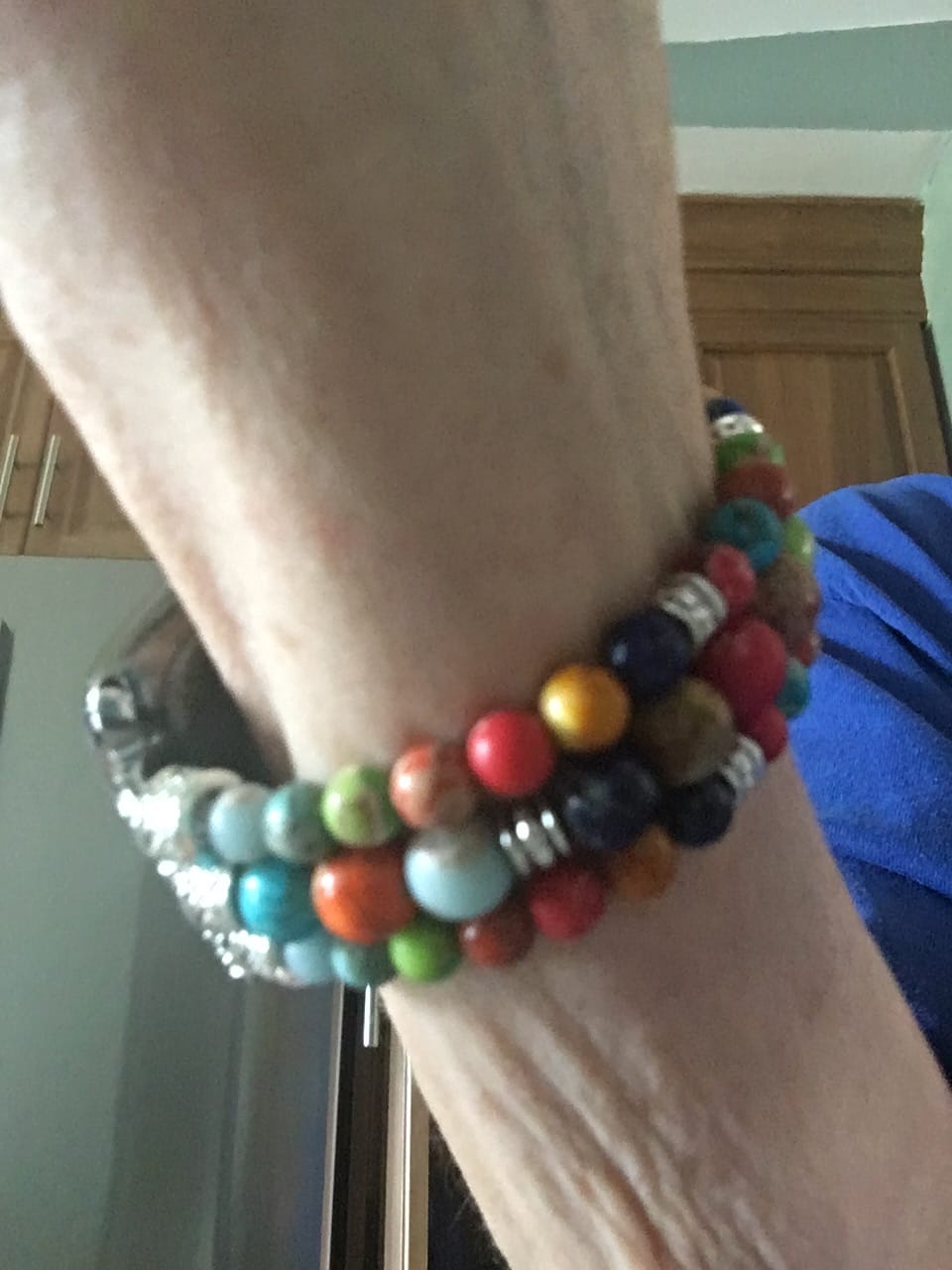Customer photo review of Vibrant Chakra Stretch Apple Watch Strap