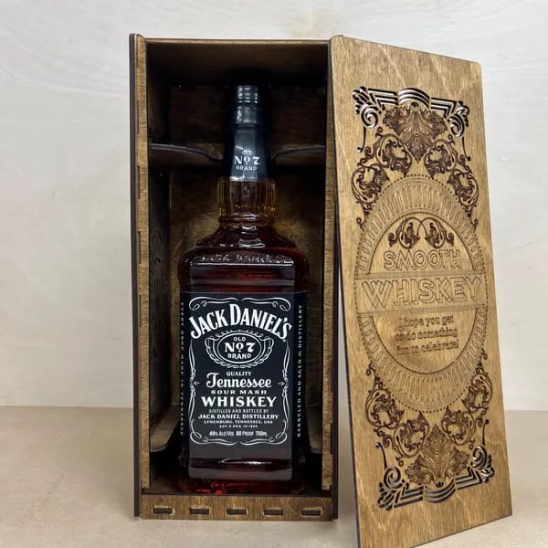 Customer photo review of Wooden whisky bottle gift box set laser cut svg file