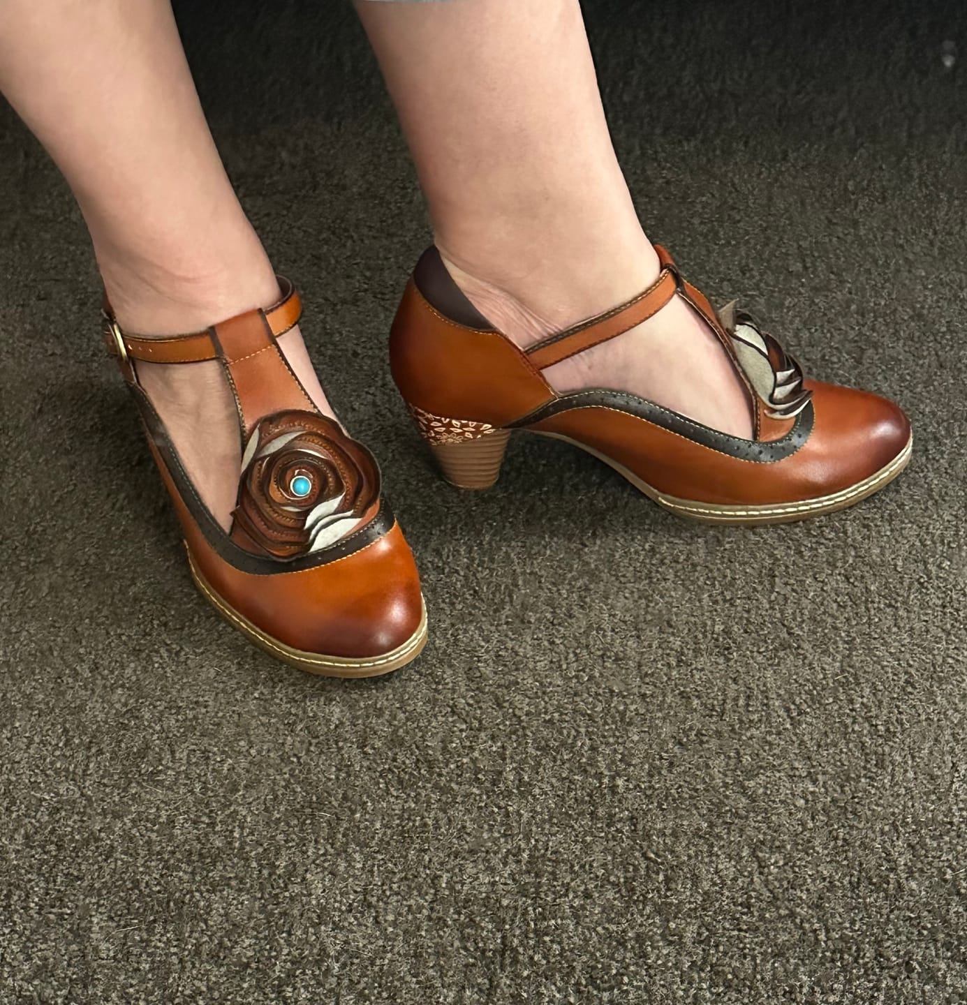 Customer photo review of Retro Leather Grace Adjustable Belt Pumps