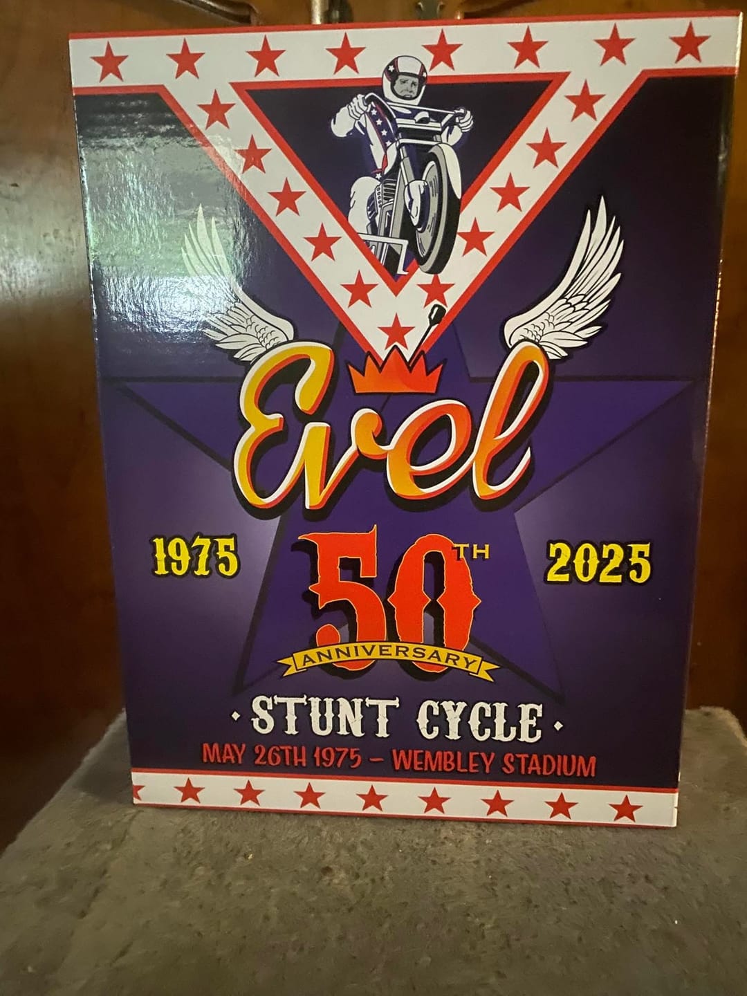 Customer photo review of Wembley 50th Anniversary Evel Knievel Stunt Cycle Set – Limited Gold Edition