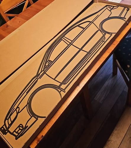 Customer photo review of Your Custom Car Silhouette Metal Wall Art
