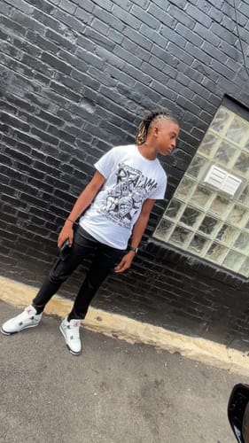 Customer photo review of Dunk Panda White Black DopeSkill T-Shirt Distorted Realms Graphic