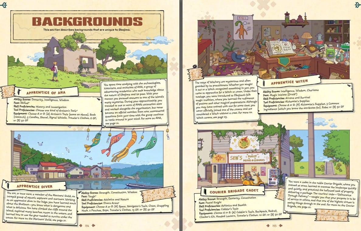 Customer photo review of Obojima: Tales from the Tall Grass PDF (Instant Download)