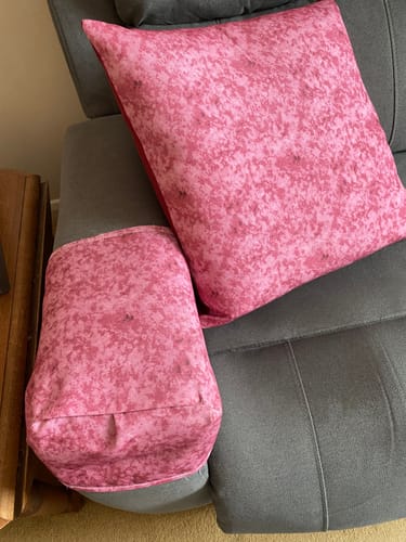 Customer photo review of 3 Metres, Printed Furnishing Cotton Feel, 'Berry Pink Tie Dye' - 55" Wide