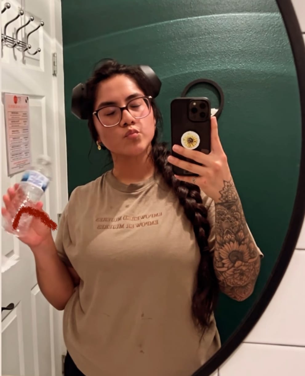 Customer photo review of 'Empowered Mujeres' Embroidered Shirt (Brown)